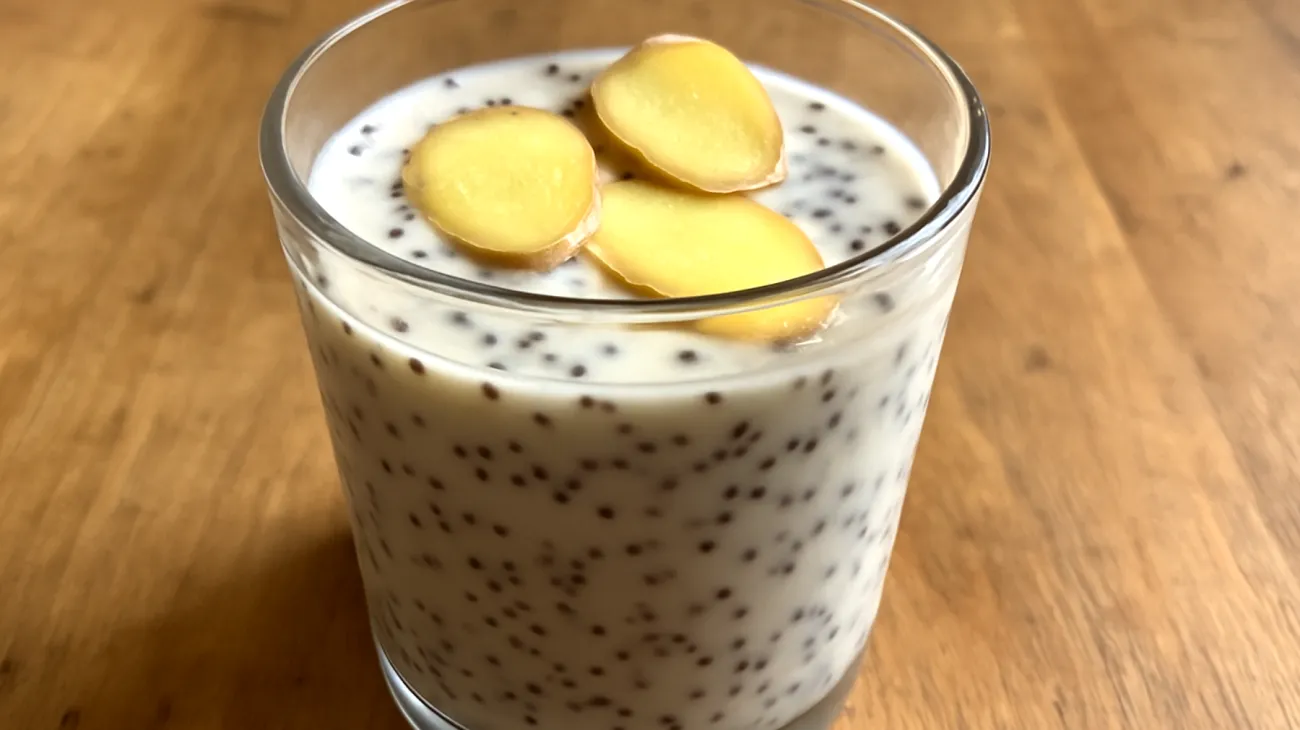 Kefir with chia seeds and ginger"